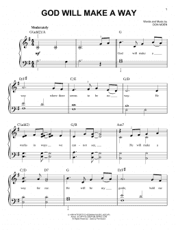 page one of God Will Make A Way (Easy Piano)