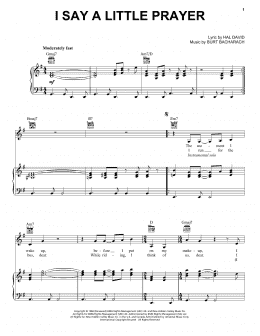 page one of I Say A Little Prayer (Piano, Vocal & Guitar Chords (Right-Hand Melody))