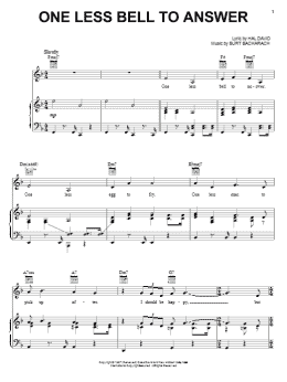 page one of One Less Bell To Answer (Piano, Vocal & Guitar Chords (Right-Hand Melody))