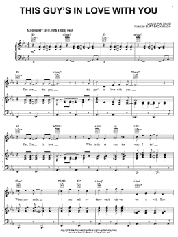 page one of This Guy's In Love With You (Piano, Vocal & Guitar Chords (Right-Hand Melody))