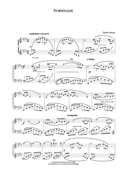 page one of Arabesque (Piano Solo)