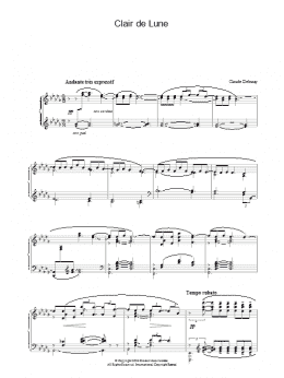 page one of Clair de Lune (Piano Solo)