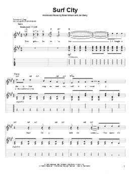 page one of Surf City (Guitar Tab (Single Guitar))