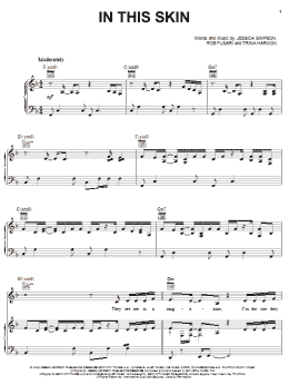 page one of In This Skin (Piano, Vocal & Guitar Chords (Right-Hand Melody))