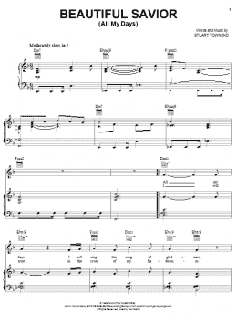 page one of Beautiful Savior (All My Days) (Piano, Vocal & Guitar Chords (Right-Hand Melody))