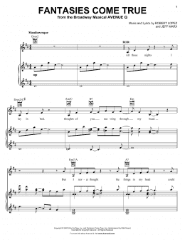 page one of Fantasies Come True (from Avenue Q) (Piano, Vocal & Guitar Chords (Right-Hand Melody))