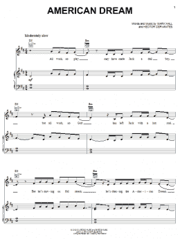 page one of American Dream (Piano, Vocal & Guitar Chords (Right-Hand Melody))