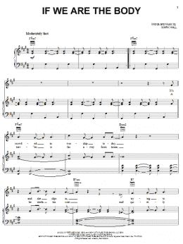 page one of If We Are The Body (Piano, Vocal & Guitar Chords (Right-Hand Melody))