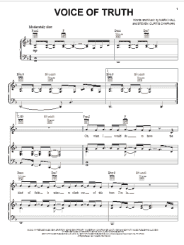 page one of Voice Of Truth (Piano, Vocal & Guitar Chords (Right-Hand Melody))