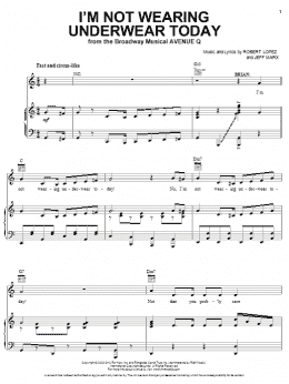 page one of I'm Not Wearing Underwear Today (from Avenue Q) (Piano, Vocal & Guitar Chords (Right-Hand Melody))