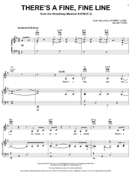page one of There's A Fine, Fine Line (Piano, Vocal & Guitar Chords (Right-Hand Melody))