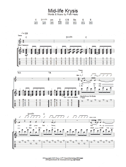 page one of Mid-life Krysis (Guitar Tab)