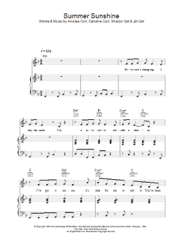 page one of Summer Sunshine (Piano, Vocal & Guitar Chords)
