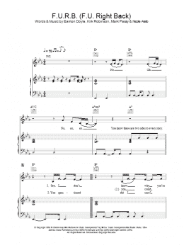 page one of F.U.R.B. (F.U. Right Back) (Piano, Vocal & Guitar Chords)