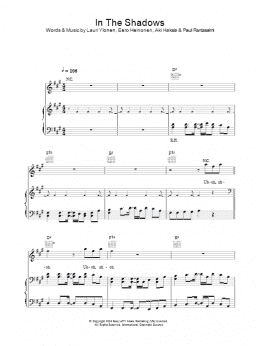 page one of In The Shadows (Piano, Vocal & Guitar Chords)