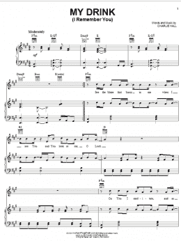 page one of My Drink (I Remember) (Piano, Vocal & Guitar Chords (Right-Hand Melody))