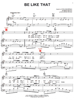 page one of Be Like That (Piano, Vocal & Guitar Chords (Right-Hand Melody))