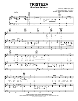 page one of Tristeza (Goodbye Sadness) (Piano, Vocal & Guitar Chords (Right-Hand Melody))