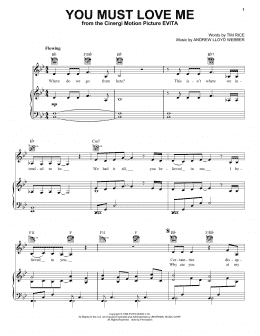 page one of You Must Love Me (from Evita) (Piano, Vocal & Guitar Chords (Right-Hand Melody))
