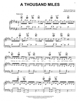 page one of A Thousand Miles (Piano, Vocal & Guitar Chords (Right-Hand Melody))