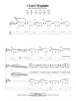 page one of I Can't Explain (Guitar Tab)