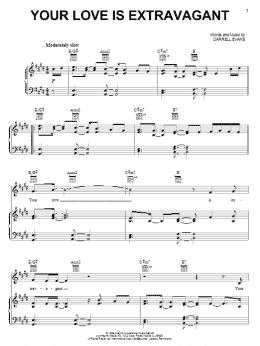 page one of Your Love Is Extravagant (Piano, Vocal & Guitar Chords (Right-Hand Melody))