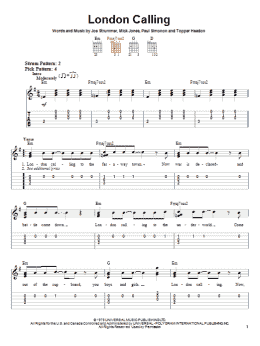 page one of London Calling (Easy Guitar Tab)
