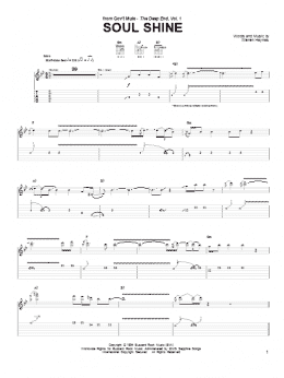 page one of Soul Shine (Guitar Tab)