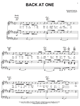 page one of Back At One (Piano, Vocal & Guitar Chords (Right-Hand Melody))