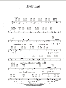 page one of Stanley Road (Lead Sheet / Fake Book)