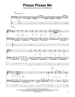 page one of Please Please Me (Bass Guitar Tab)