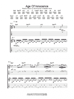 page one of Age Of Innocence (Guitar Tab)
