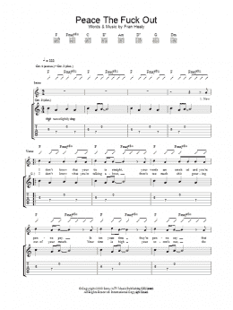 page one of Peace The Fuck Out (Guitar Tab)