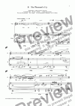 page one of OLD POND (Basho) op140a/2. Pheasant Cry. Voice, fl, pf