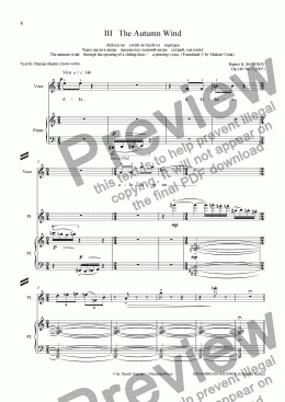 page one of OLD POND (Basho) op140a/3. Autumn Wind. Voice, fl, pf