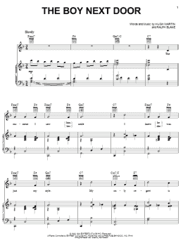 page one of The Boy Next Door (Piano, Vocal & Guitar Chords (Right-Hand Melody))