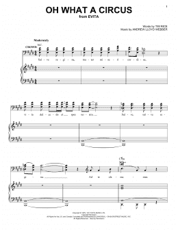 page one of Oh What A Circus (Piano, Vocal & Guitar Chords (Right-Hand Melody))