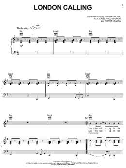 page one of London Calling (Piano, Vocal & Guitar Chords (Right-Hand Melody))
