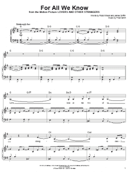 page one of For All We Know (Piano & Vocal)