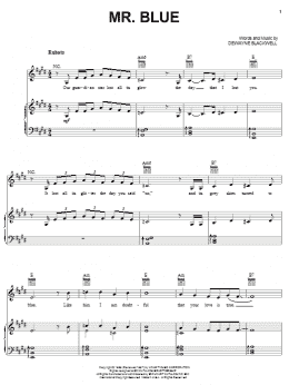 page one of Mr. Blue (Piano, Vocal & Guitar Chords (Right-Hand Melody))