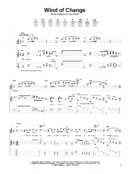 page one of Wind Of Change (Guitar Tab)