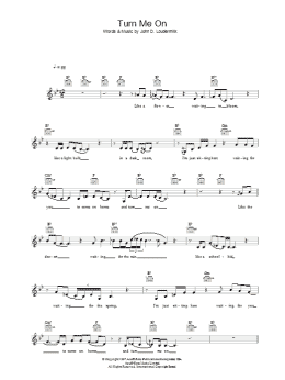 page one of Turn Me On (Lead Sheet / Fake Book)