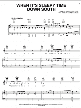 page one of When It's Sleepy Time Down South (Piano, Vocal & Guitar Chords (Right-Hand Melody))