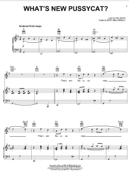 page one of What's New Pussycat? (Piano, Vocal & Guitar Chords (Right-Hand Melody))