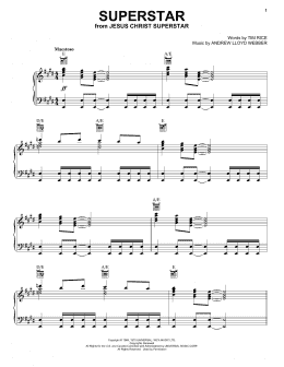page one of Superstar (from Jesus Christ Superstar) (Piano, Vocal & Guitar Chords (Right-Hand Melody))