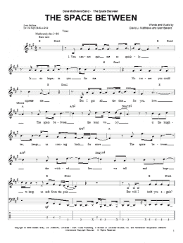 page one of The Space Between (Bass Guitar Tab)
