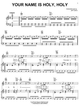page one of Your Name Is Holy (Piano, Vocal & Guitar Chords (Right-Hand Melody))