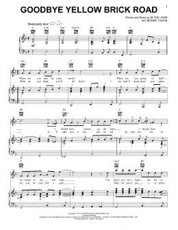 page one of Goodbye Yellow Brick Road (Piano, Vocal & Guitar Chords (Right-Hand Melody))