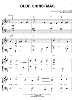 page one of Blue Christmas (Big Note Piano)