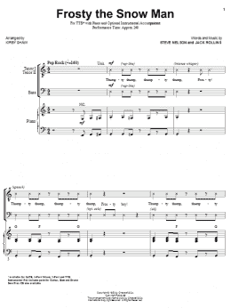 page one of Frosty The Snow Man (TTB Choir)